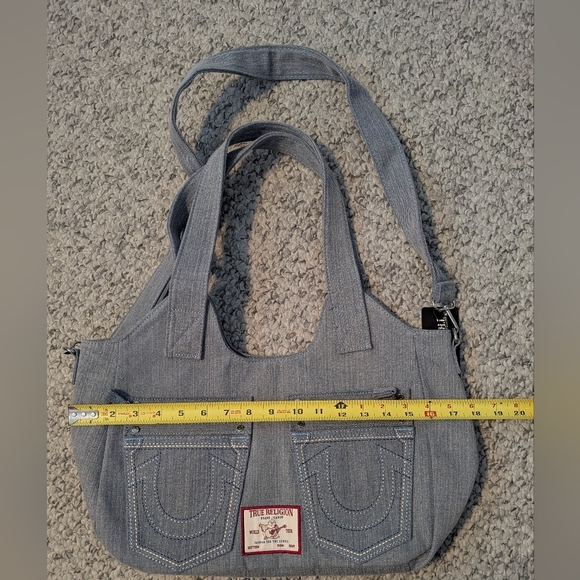 BNWT - True Religion Light Blue Denim Tote/Crossbody/Shoulder/Beach/School Bag - Picture 14 of 16